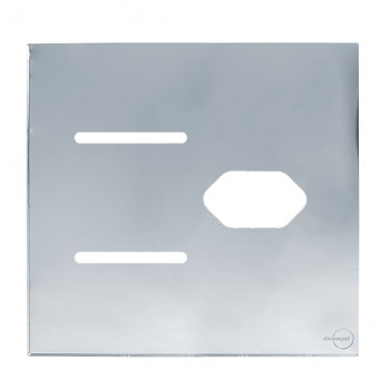 Placa p/ 2 Interruptorres + Tomada 4x4 - Novara Glass Espelhada